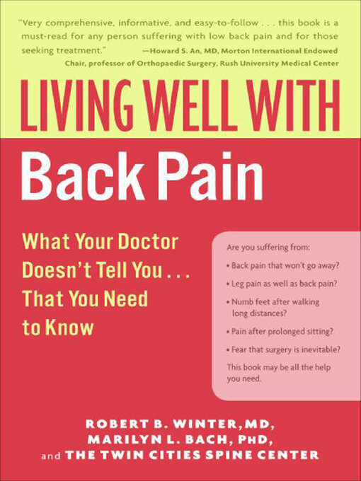 Title details for Living Well with Back Pain by Robert B. Winter - Available